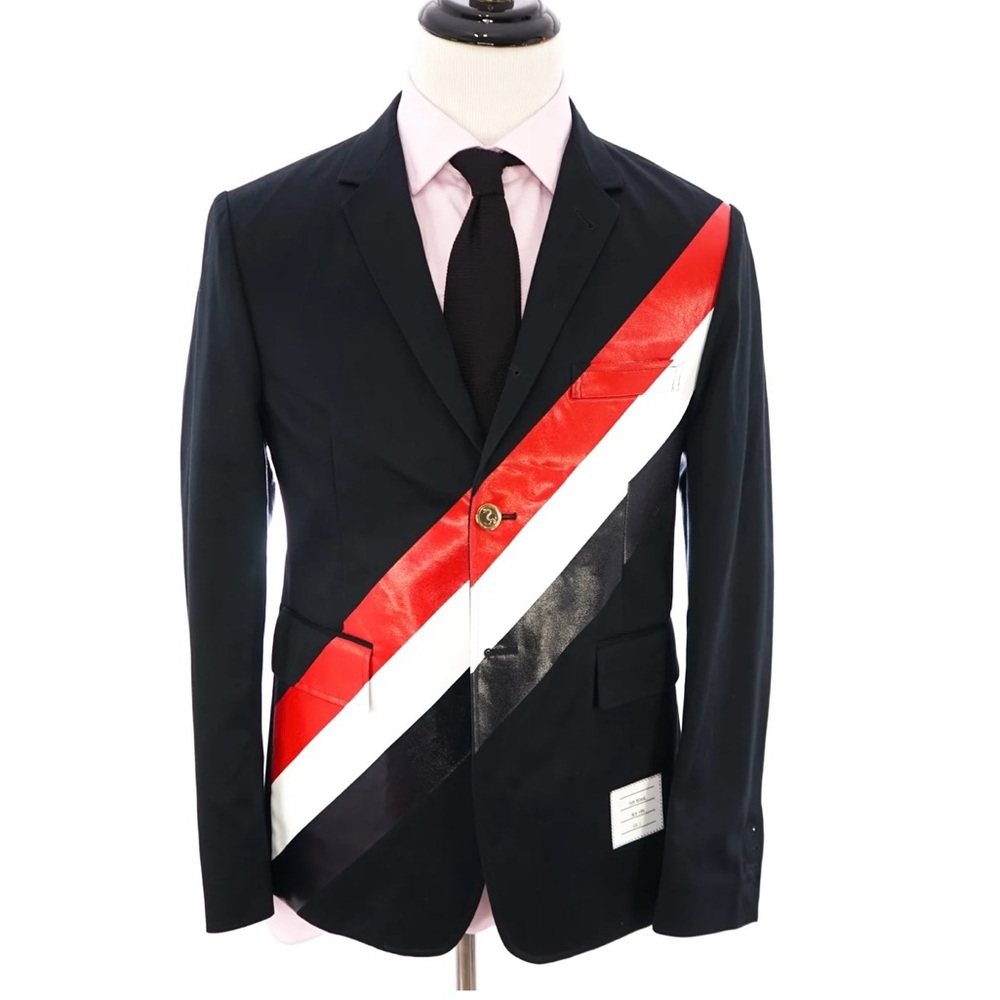 THOM BROWNE - Navy Cotton Blazer With Iconic LOGO Size 3